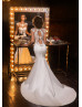 Ivory Lace Satin Hole Back Wedding Dress